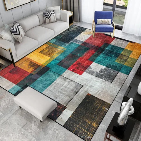 Nordic Abstract Geometric Carpet - Plush Non-Slip Rug for Living Room & Bedroom - DT-4047-Lint-free-2 / 60x90cm door mat