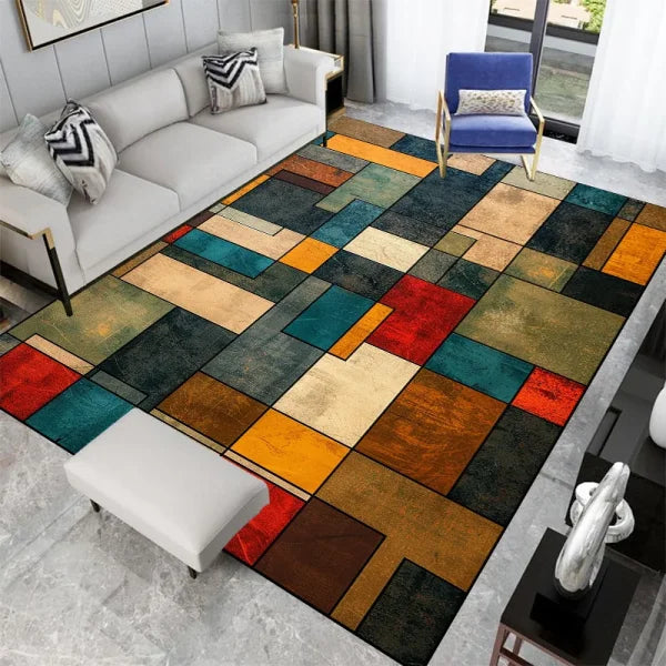 Nordic Abstract Geometric Carpet - Plush Non-Slip Rug for Living Room & Bedroom - DT-4046-Lint-free-1 / custom contact