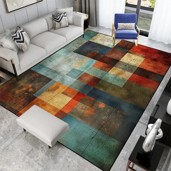 Nordic Abstract Geometric Carpet - Plush Non-Slip Rug for Living Room & Bedroom