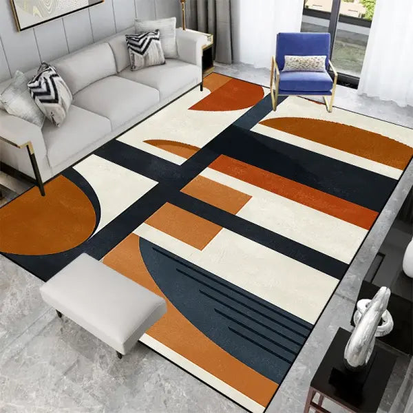 Nordic Abstract Geometric Rugs for Unisex (Polyester) – Machine Washable - DT-4303-Lint-free-3 / 200x200cm 78x78in