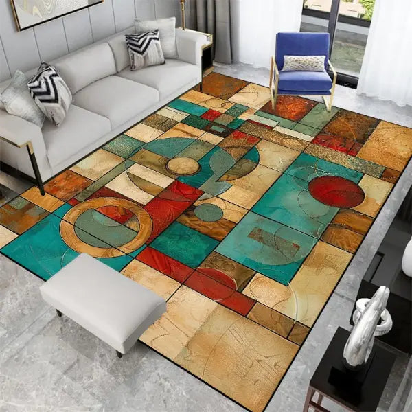 Nordic Abstract Geometric Rugs for Unisex (Polyester) – Machine Washable - DT-4308-Lint-free-8 / 100x200cm 39.4x78in