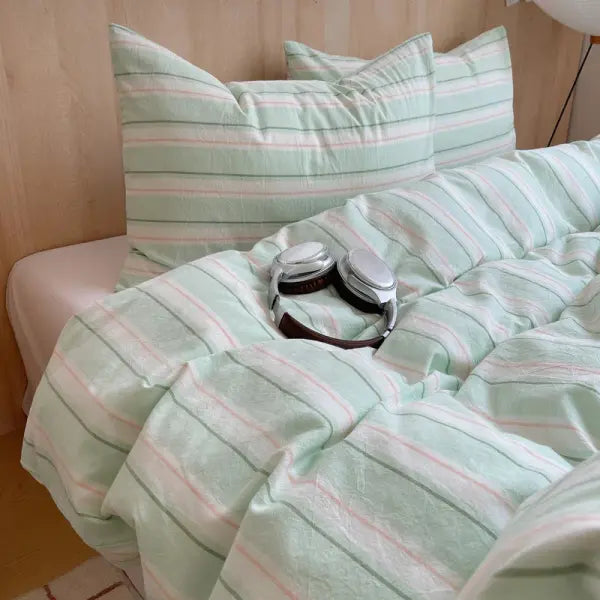 Nordic sling Cotton Pink Stripes Duvet Cover 150x200 Size Girl’s Room housse de couette Skin friendly Breathable