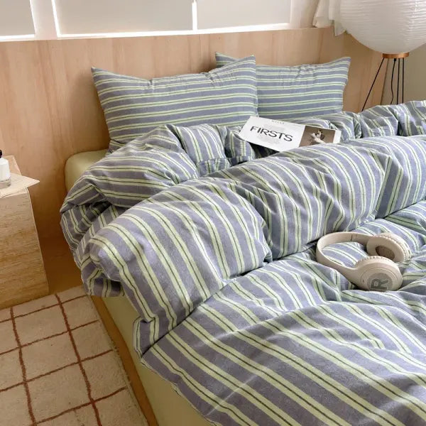 Nordic sling Cotton Pink Stripes Duvet Cover 150x200 Size Girl’s Room housse de couette Skin friendly Breathable