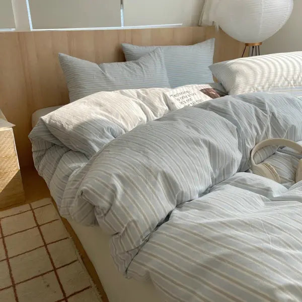 Nordic sling Cotton Pink Stripes Duvet Cover 150x200 Size Girl’s Room housse de couette Skin friendly Breathable