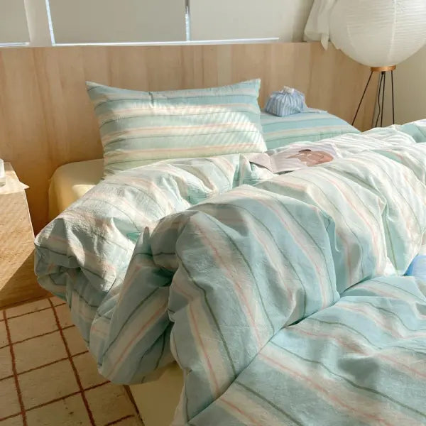 Nordic sling Cotton Pink Stripes Duvet Cover 150x200 Size Girl’s Room housse de couette Skin friendly Breathable