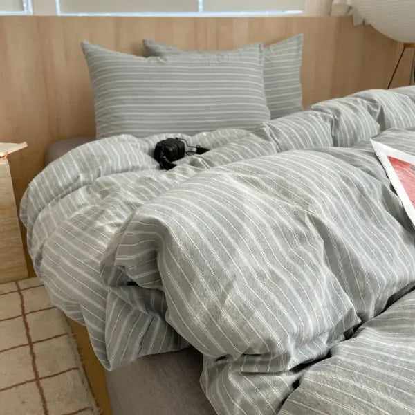 Nordic sling Cotton Pink Stripes Duvet Cover 150x200 Size Girl’s Room housse de couette Skin friendly Breathable