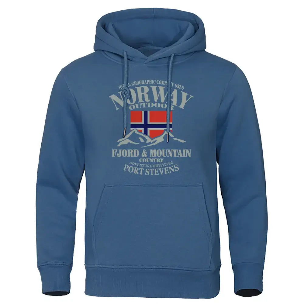 Norway FjordFashion High Quality Hoody Oversize Casual Mountain Hoodies For Men Autumn Street S-Xxl Hoodie Loose