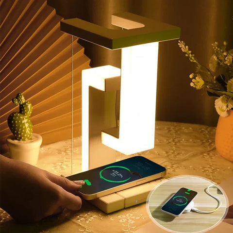 Novelty Floating Lamp with Wireless Charger for Bedroom and Office - 0-5W