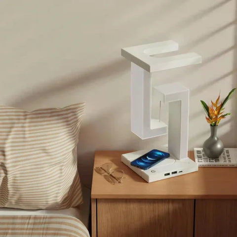 Novelty Floating Lamp with Wireless Charger for Bedroom and Office - 0-5W