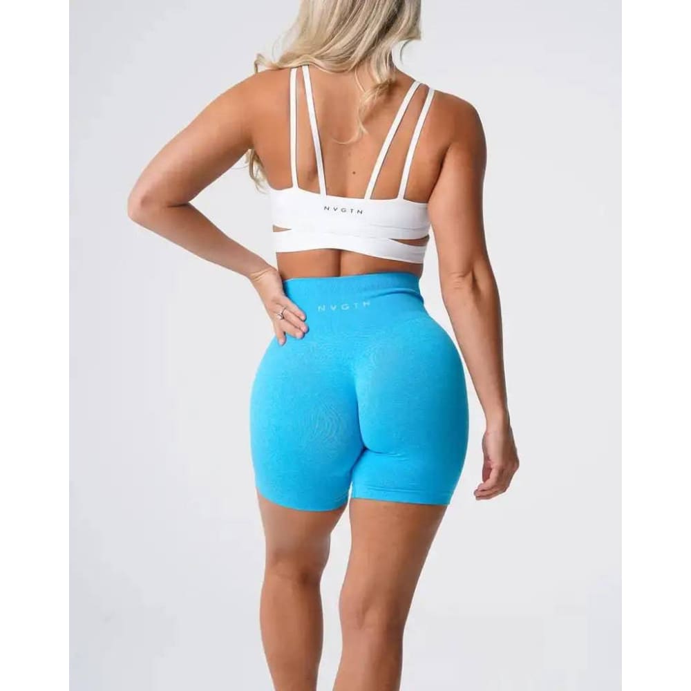 Nvgtn Seamless Pro Spandex Shorts - Caribbean Blue / L