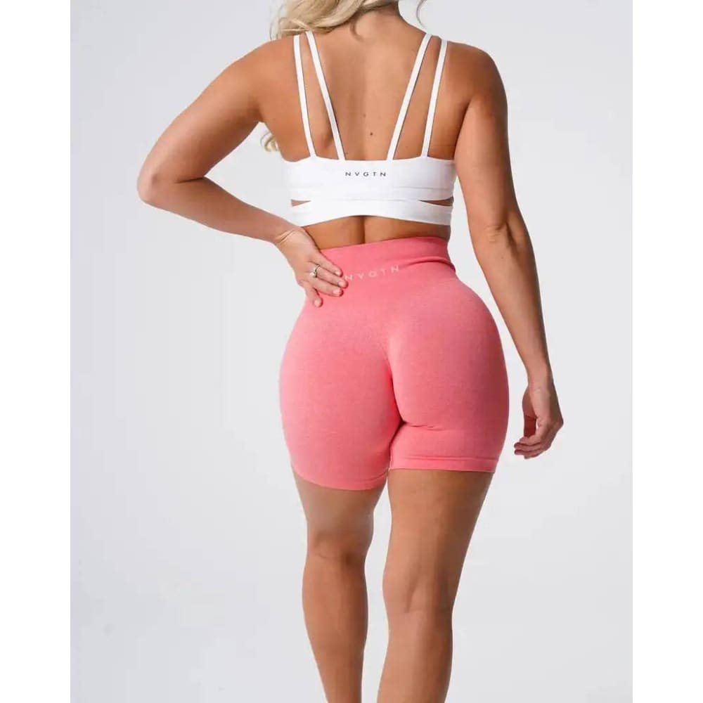 Nvgtn Seamless Pro Spandex Shorts - Coral / M