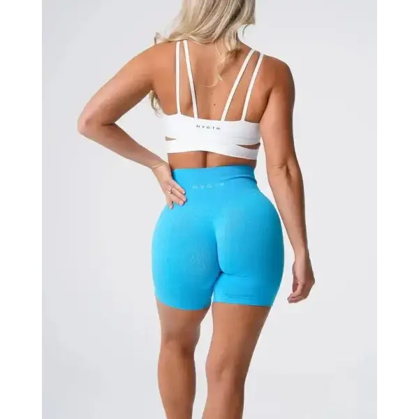 Nvgtn Seamless Pro Spandex Shorts in bright blue high-waisted fitted design