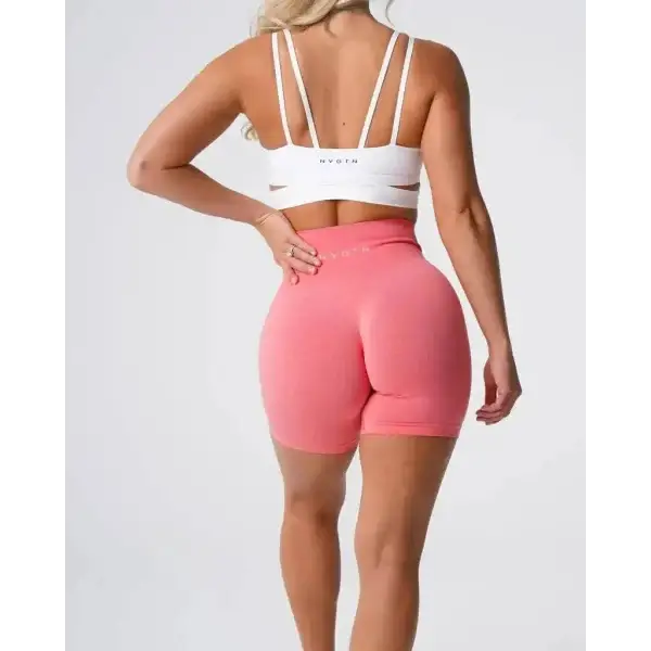 Nvgtn Seamless Pro Spandex Shorts: pink high-waisted form-fitting design