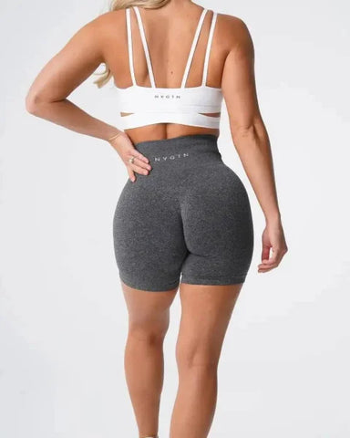 Gray high-waisted Nvgtn Seamless Pro Spandex Shorts for optimal fitness performance