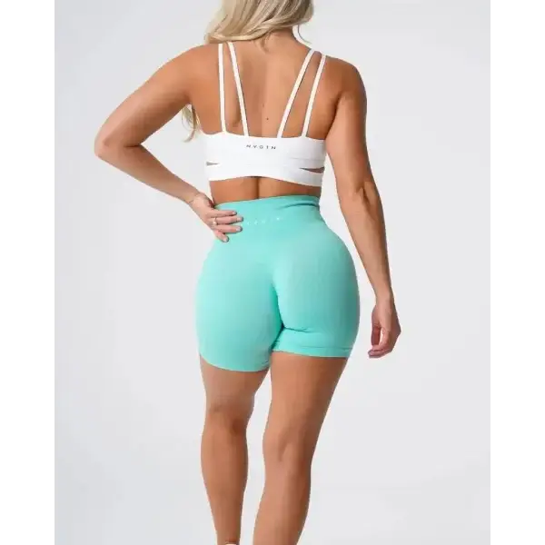 Nvgtn Seamless Pro Spandex Shorts in mint green high-waisted fit