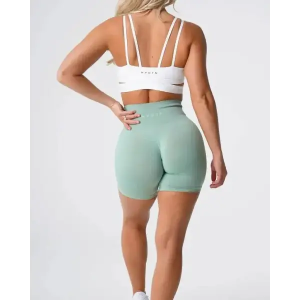 Nvgtn Seamless Pro spandex shorts in mint green high-waisted fitted style