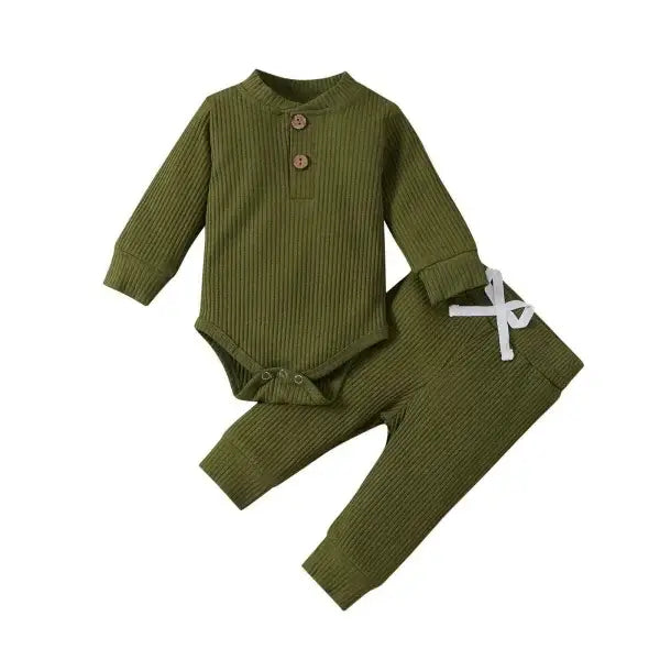 Nvgtn seamless pro spandex shorts in olive green ribbed baby set with bow