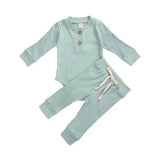 Nvgtn Seamless Pro mint green ribbed cotton two-piece outfit