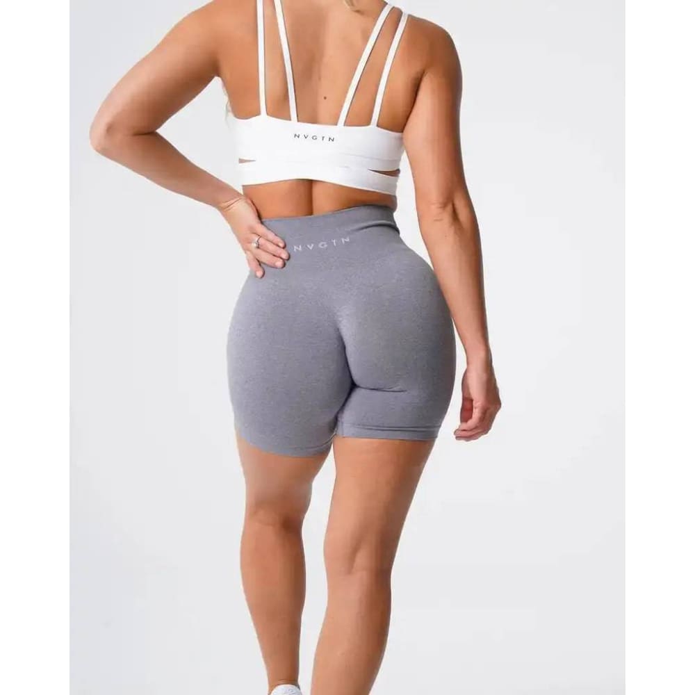 Nvgtn Seamless Pro Spandex Shorts - Light Gray / L