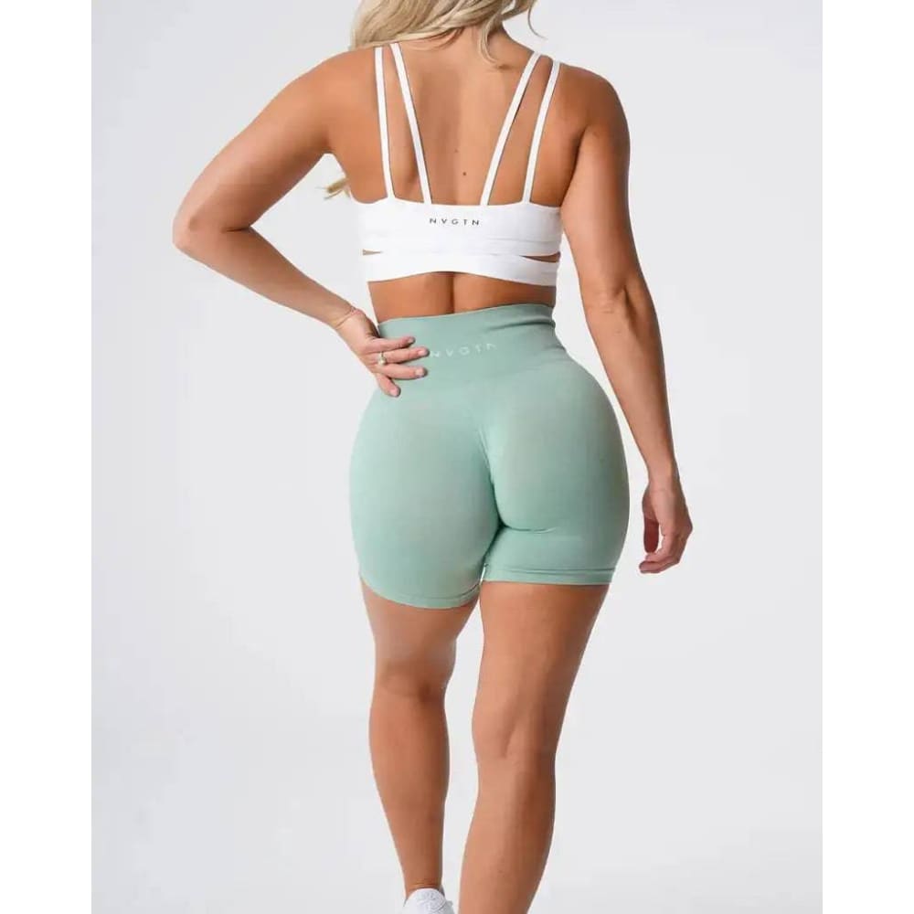 Nvgtn Seamless Pro Spandex Shorts - Sage green / L