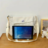 Nylon Messenger Bag Men Solid College Daily