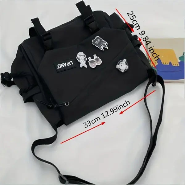 Nylon Messenger Bag Men Solid College Daily