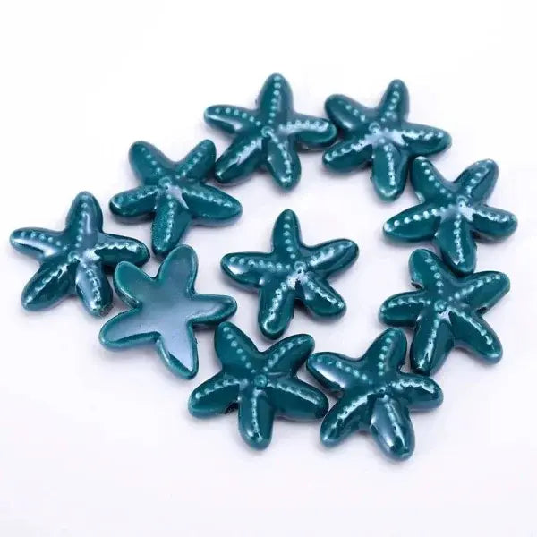 Ocean Fish Mix Color Ceramic Beads for Creative Jewelry Making - 28 / 10pcs