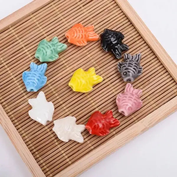 Ocean Fish Mix Color Ceramic Beads for Creative Jewelry Making - Himpall