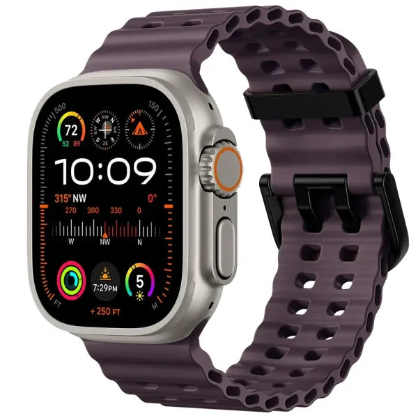 Apple Watch Silicone Ocean Band Waterproof Sport Strap - 08 Fruit purple / 42mm 44mm 45mm 49mm