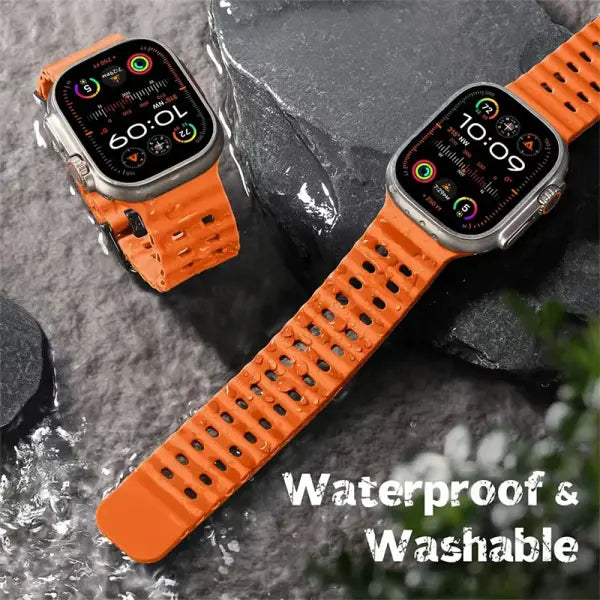 Apple Watch Silicone Ocean Band Waterproof Sport Strap