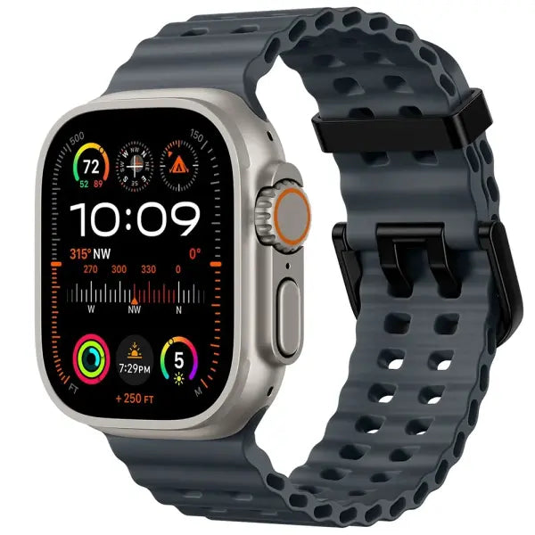 Apple Watch Silicone Ocean Band Waterproof Sport Strap - 11 Gray / S11-10 46mm