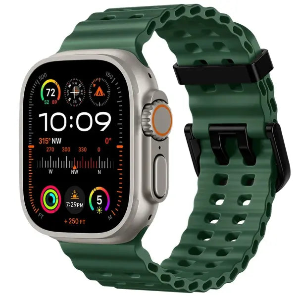 Apple Watch Silicone Ocean Band Waterproof Sport Strap - 12 Grass green / 42mm 44mm 45mm 49mm