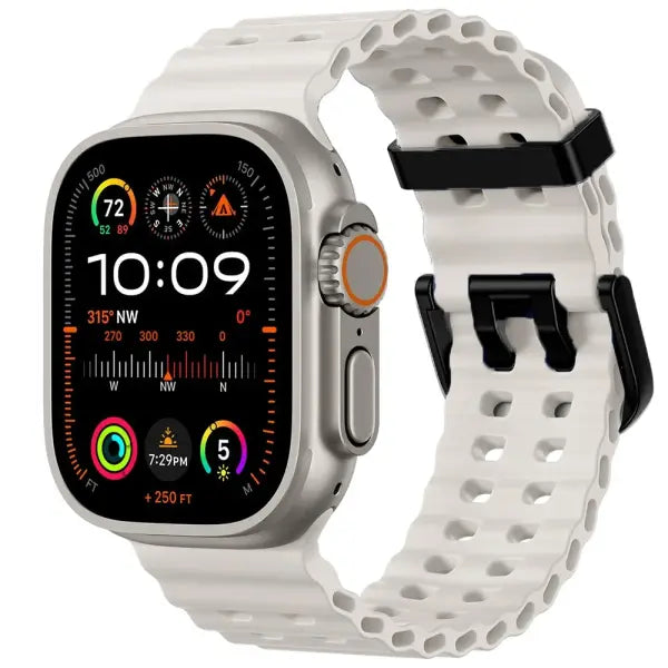 Apple Watch Silicone Ocean Band Waterproof Sport Strap - 07 Star light / S11-10 46mm