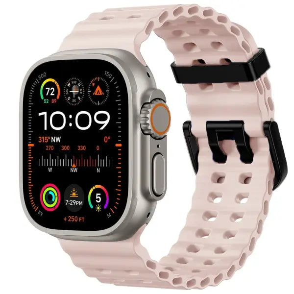 Apple Watch Silicone Ocean Band Waterproof Sport Strap - 05 Pink sand / S11-10 46mm