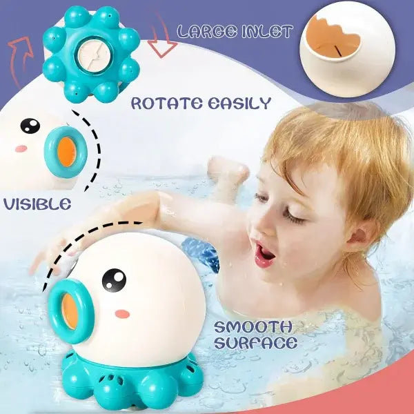 Octopus Bath Toy for Kids with Fun Fountain Water Play Features