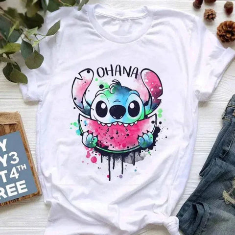 Ohana Stitch Summer Tops for Women Featuring Lilo and Stitch - Himpall