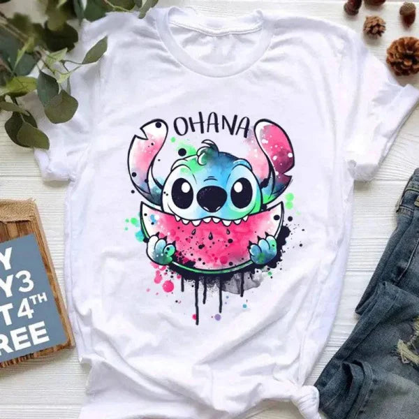 Ohana Stitch Summer Tops for Women Featuring Lilo and Stitch - Himpall