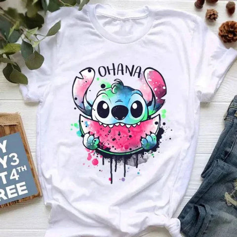 Ohana Stitch Summer Tops for Women Featuring Lilo and Stitch - Himpall