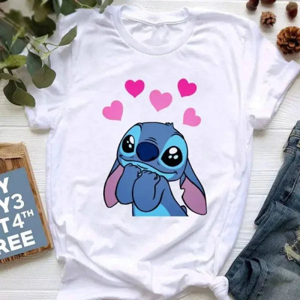 Ohana Stitch Summer Tops for Women Featuring Lilo and Stitch - Himpall