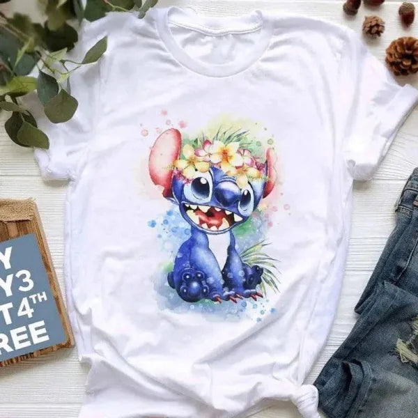 Ohana Stitch Summer Tops for Women Featuring Lilo and Stitch - Himpall