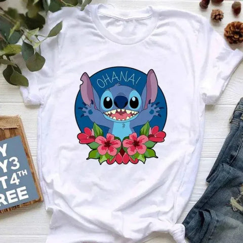Ohana Stitch Summer Tops for Women Featuring Lilo and Stitch - Himpall