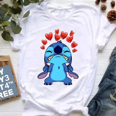 Ohana Stitch Summer Tops for Women Featuring Lilo and Stitch - Himpall