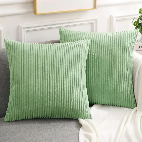 Olanly Corduroy Cushion Cover - Soft Fluffy Decorative Pillow Case - Sage Green-1pcs / 20x20in(50x50cm)