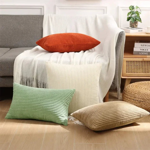 Olanly Corduroy Cushion Cover - Soft Fluffy Decorative Pillow Case