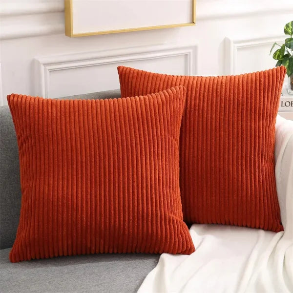 Olanly Corduroy Cushion Cover - Soft Fluffy Decorative Pillow Case - Rust-1pcs / 20x20in(50x50cm)