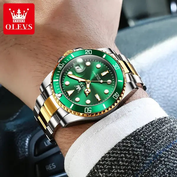 OLEVS 5885 Man Watch Original Brand Waterproof Quartz Watch Stainless Steel Strap Automatic Date Mens Gifts Watches