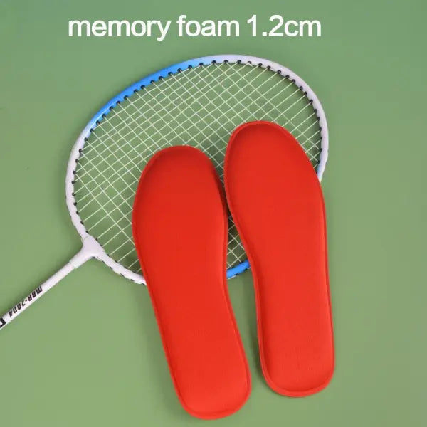Memory Foam Shoe Insoles – Soft Breathable Arch Support Pads for Comfort & Shock Absorption - red / 285mm EU 44