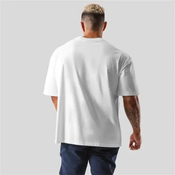 ONE POINT LYFT Print Big T Shirt Men Running Sport Gym Fitness Training Oversized 100% Cotton T-shirt Mens Bodybuilding