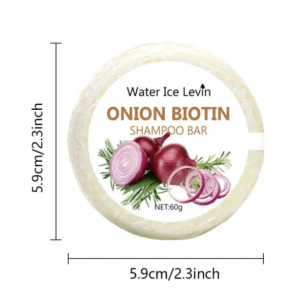 Onion and Biotin Shampoo Soap - 60g Suitable for All Hair Types Moisturizing and Smoothing Rich in Rosemary Extract