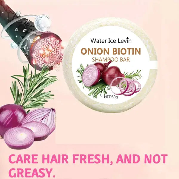 Onion and Biotin Shampoo Soap - 60g Suitable for All Hair Types Moisturizing and Smoothing Rich in Rosemary Extract